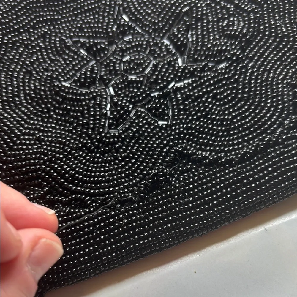 Black beaded purse with metal Clasp